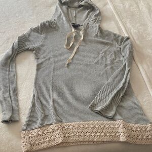 Miss Chievous Knit Sweater with Crochet Detail